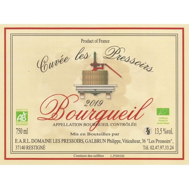 Cuvée les Pressoirs - 2019